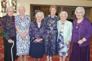 Founder Members Grace Morrison, Kathleen McConnell, Mary Morrison, Isobel McBriar, Ruth Magowan with President Nan Fulton